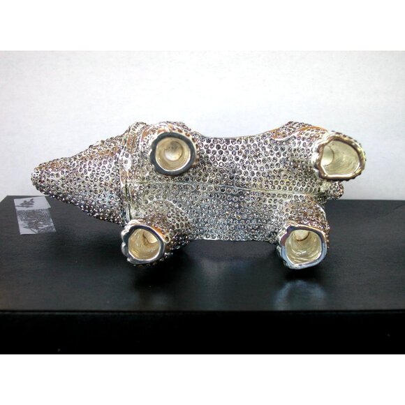Keren Kopel Rhinoceros Trinket Box, Silver Austrian Crystals #027-250 - Picture 7 of 7